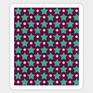 Teal and Purple Stars Seamless Pattern 022#001 Sticker